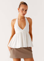Sigala Cotton Halter Top - White