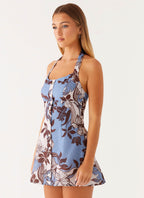 Sincere Mini Dress - Bluewood Blossom