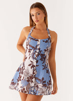 Sincere Mini Dress - Bluewood Blossom