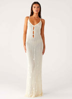 Siren Song Crochet Maxi Dress - Ivory