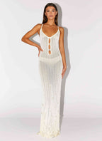Siren Song Crochet Maxi Dress - Ivory
