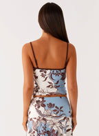 Skye Cami Top - Bluewood Blossom