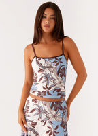 Skye Cami Top - Bluewood Blossom