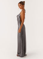 Sleek Love Sequin Maxi Dress - Silver Sequin