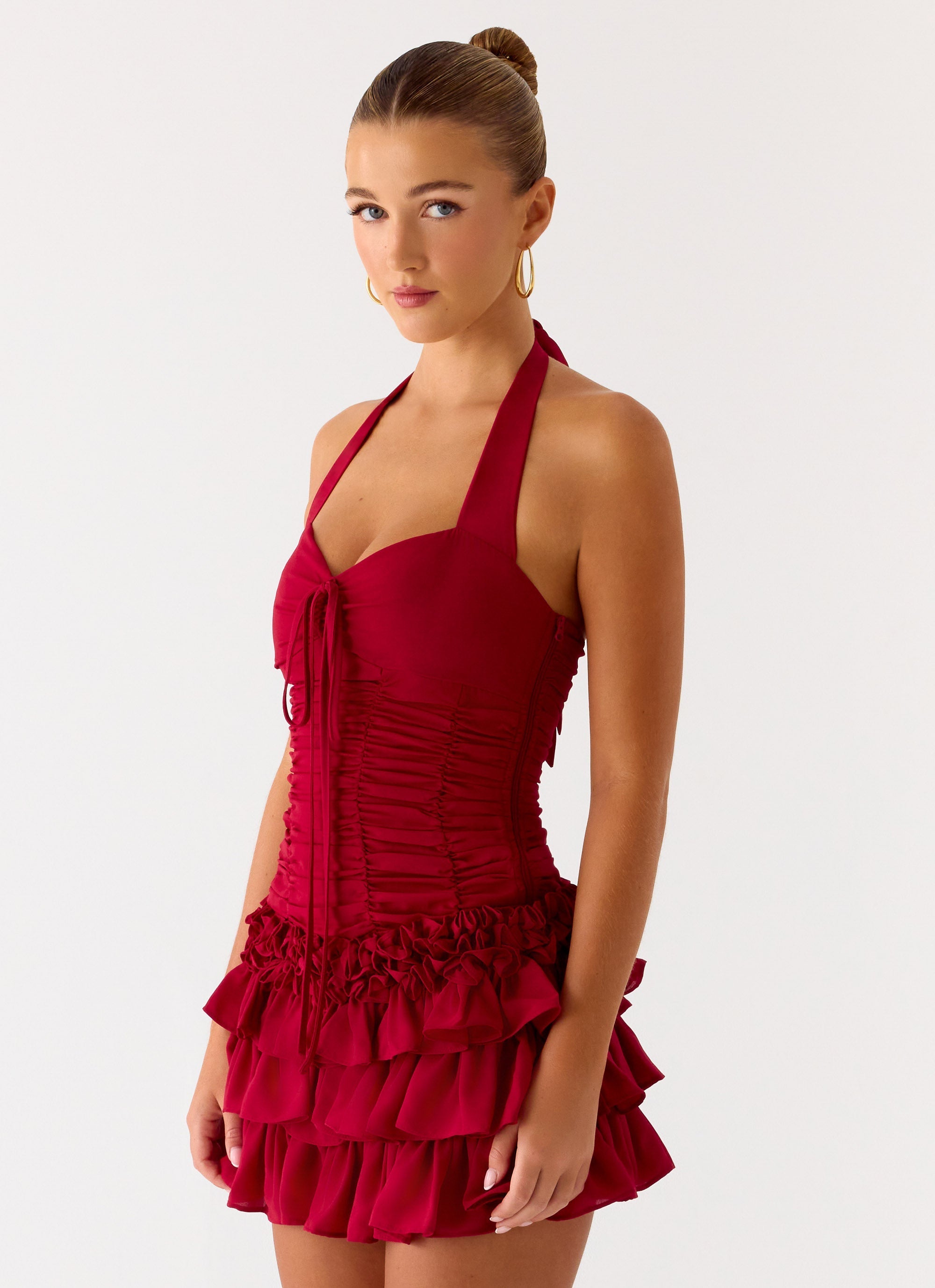 Someone Else Halter Top - Dark Cherry