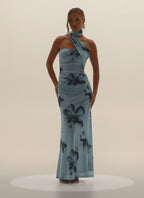 Songbird Maxi Dress - Blue Black Floral
