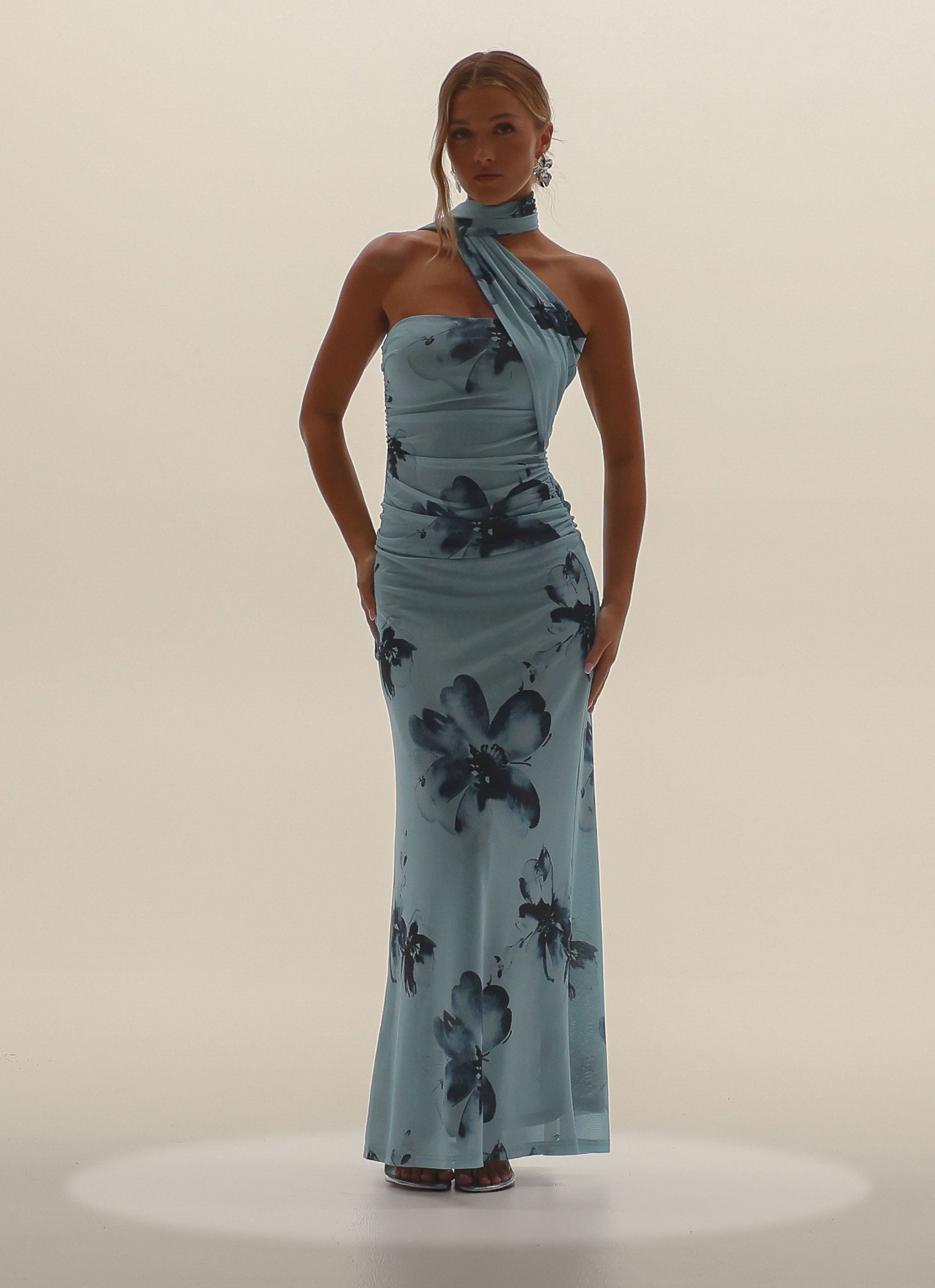 Songbird Maxi Dress - Blue Black Floral