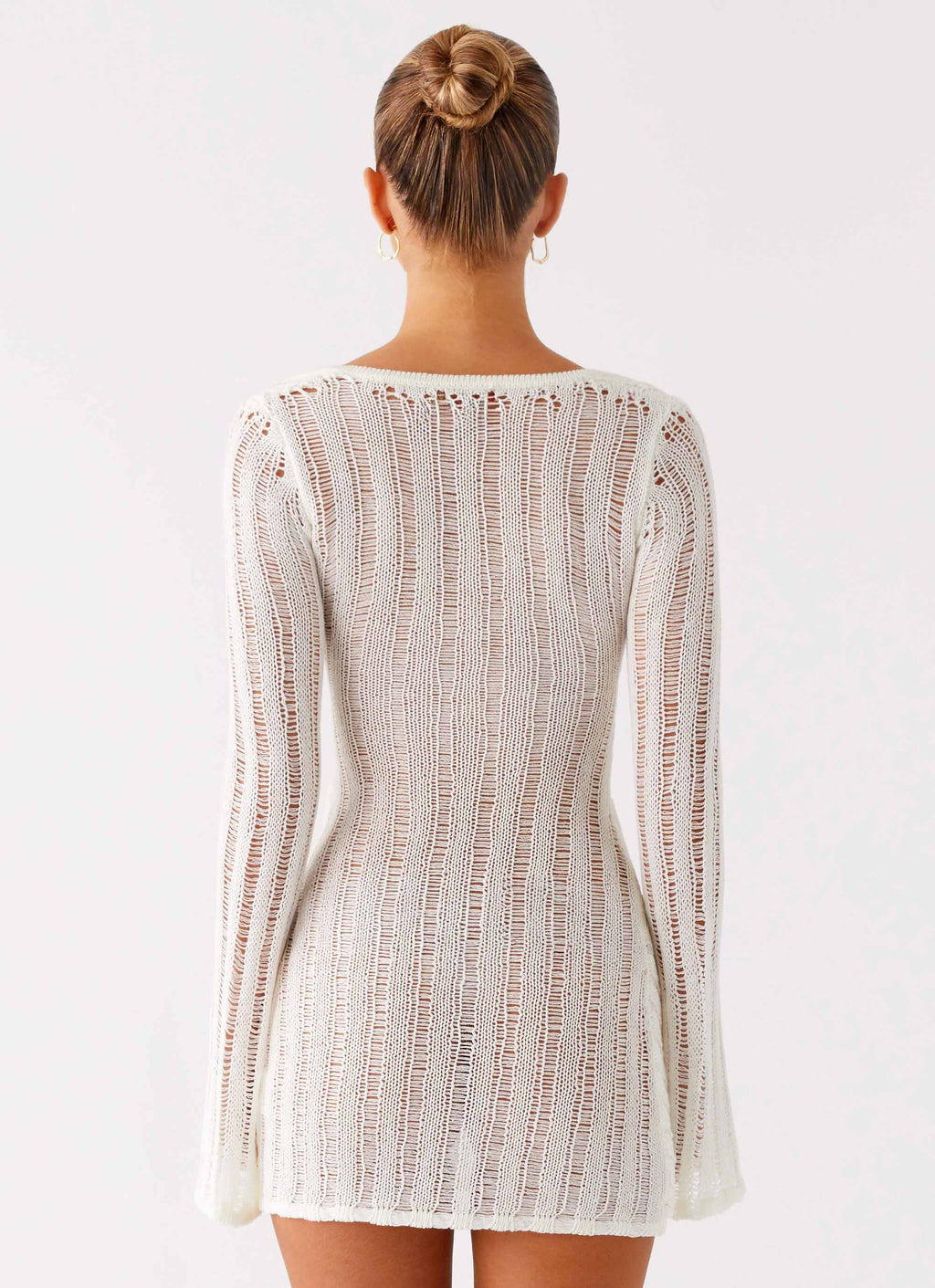 Sorelle Long Sleeve Twist Mini Dress - Ivory