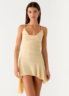 Spiced Sunset Mini Dress - Baby Yellow