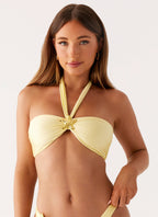 Starfish Halter Bikini Top - Yellow