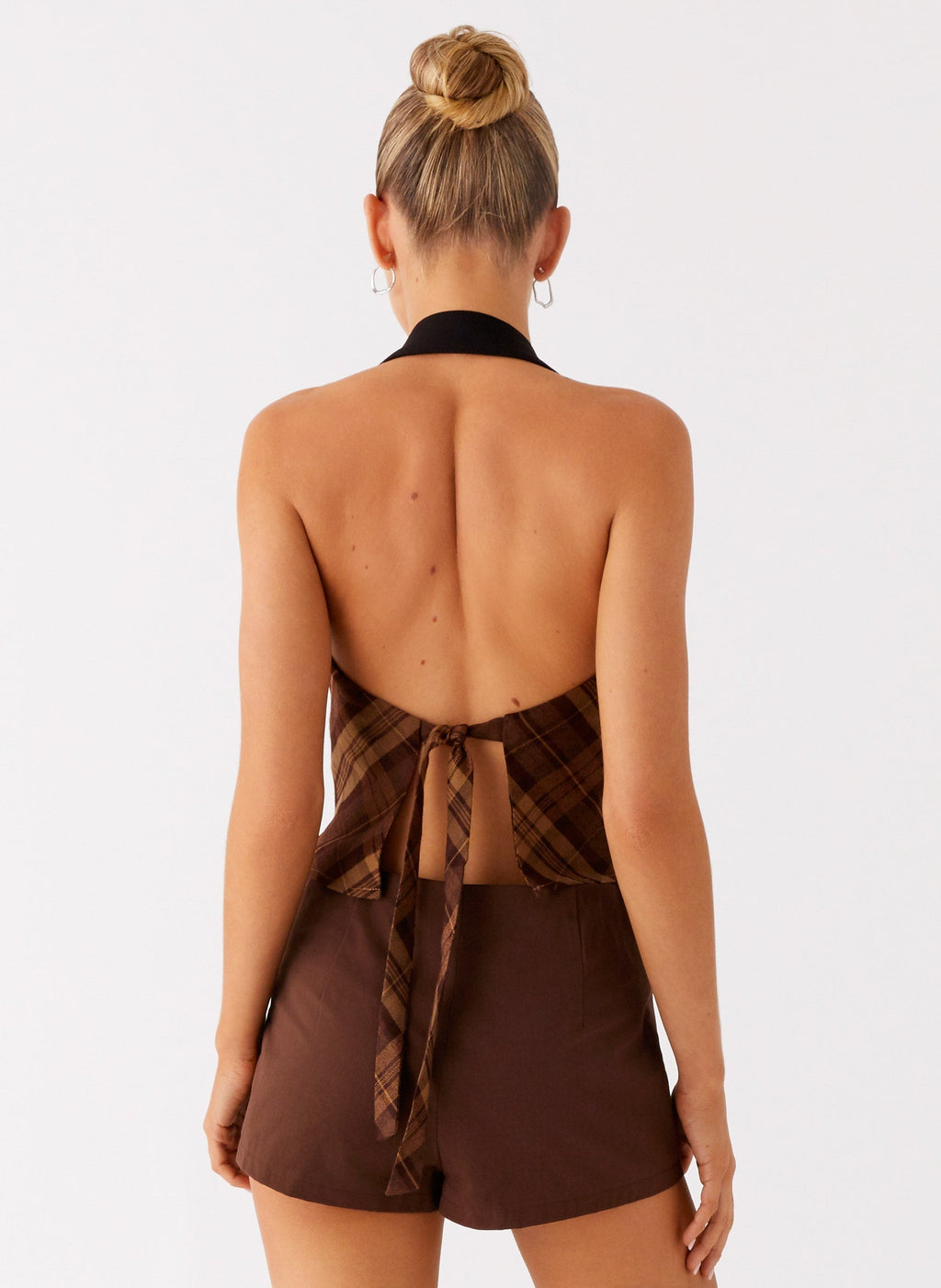 Stateside Cowl Top - Plaid