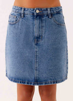 Stella Low Rise Mini Skirt - Blue