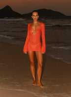 Sunriser Crochet Mini Dress - Red