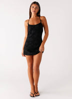 Sunset Glow Mini Dress - Black