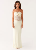 Sweet Energy Strapless Maxi Dress - Yellow