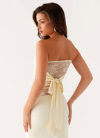 Sweet Energy Strapless Maxi Dress - Yellow