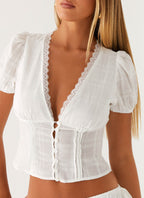 Sweet Lullaby Button Up Shirt - White