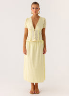 Sweet Lullaby Button Up Shirt - Lemon Yellow