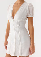 Sweet Lullaby Mini Dress - White