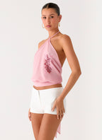 Sweet Skies Halter Top - Pink