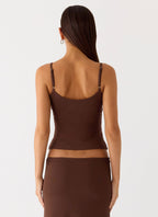 Sweet Sky Beaded Top - Chocolate