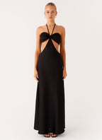 Sweetheart Cut Out Maxi Dress - Black