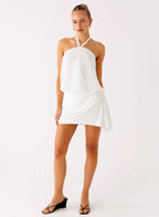 Switch Up Halter Mini Dress - Ivory