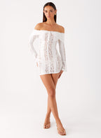 Syvanna Lace Mini Dress - White