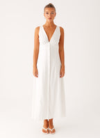 Tamsin Linen Maxi Dress - White