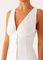 Tamsin Linen Maxi Dress - White