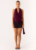 Teaha Wrap Top - Plum