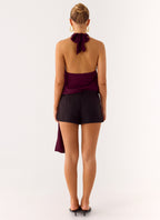 Teaha Wrap Top - Plum