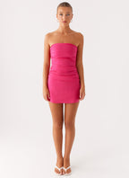 Terra Gathered Mini Dress - Fuchsia