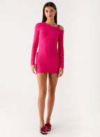 Thalia Knit Mini Dress - Fuchsia