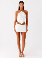 Tijana Beaded Halter Top - Ivory