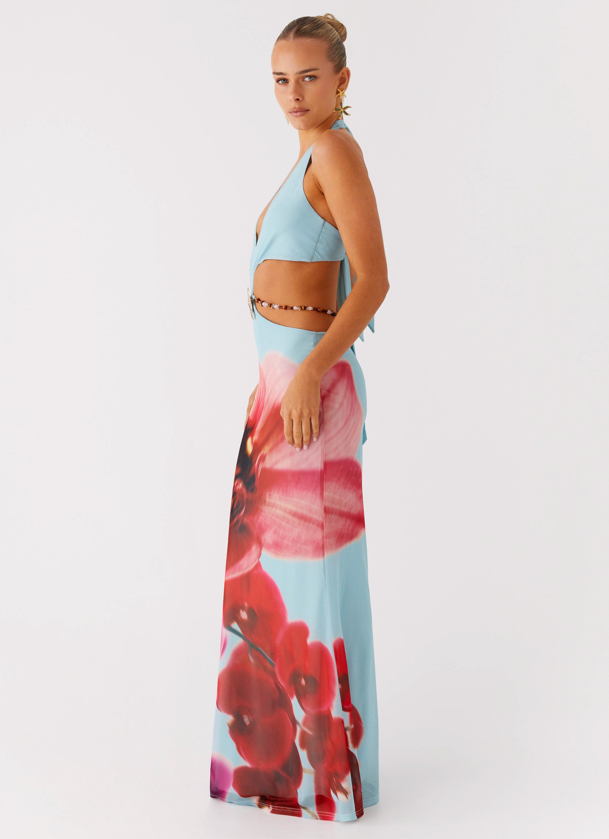 Time To Dance Maxi Dress - Turquoise Bloom