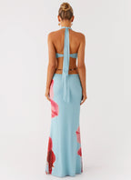 Time To Dance Maxi Dress - Turquoise Bloom