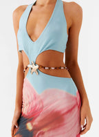 Time To Dance Maxi Dress - Turquoise Bloom