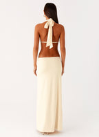 Torina Halter Maxi Dress - Lemon