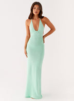 Tropez Knit Maxi Dress - Pastel Green
