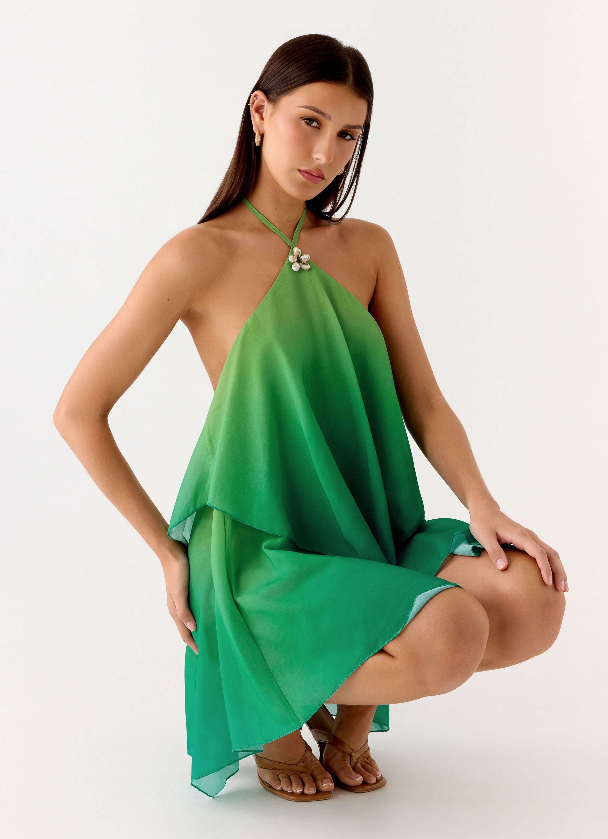 Twin Flame Mini Dress - Green Gradient