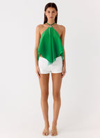 Twin Flame Top - Green Ombre