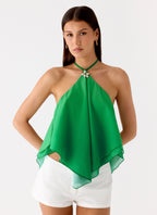 Twin Flame Top - Green Ombre