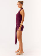 Vedetta Mini Dress - Plum