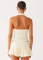 Vegas Nights Halter Neck Top - Yellow