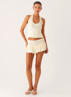 Vegas Nights Halter Neck Top - Yellow