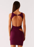 Velvet Wine Mini Dress - Boysenberry
