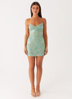 Vietta Sequin Cami Mini Dress - Mint