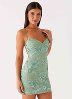 Vietta Sequin Cami Mini Dress - Mint