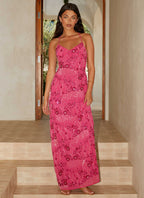 Vietta Sequin Cami Maxi Dress - Fuchsia